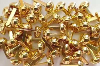 Pack Of 100 Gold Colour Domed Split Pins - Approx 6 X 12mm • £5.95