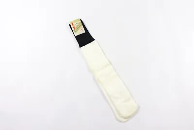 NOS Vintage 80s Adult Nylon Athletic Crew Sport Socks Tube Socks White Black • $17.95