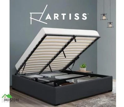 $243 • Buy Artiss Bed Frame Gas Lift Queen Size Base With Storage Charcoal