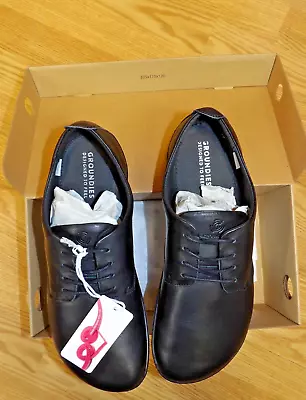 GROUNDIES Mens Black Leather Minimalist Shoes PALERMO Size 12 US Euro  46 NEW • $74.99