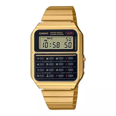 Casio CA500WEG-1AVT Men's Vintage Gold Tone Alarm Chronograph Calculator Watch • $89