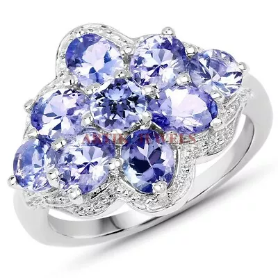 Natural Tanzanite Gemstone With 925 Sterling Silver Ring For Women's #3353 • £115.51
