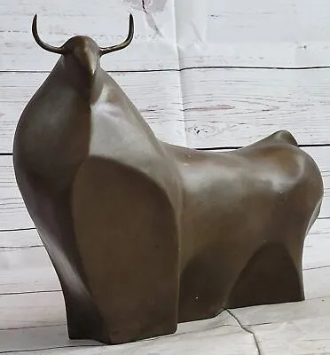 Large Light Brown Patina Fighting Bull Modern Art By Botero Bronze Sculpture Gif • $349