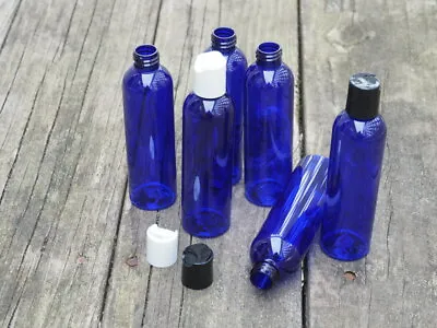  2 Oz. Empty Plastic BLUE PET Bottles W/black Dispensing Cap Travel Size 10 PACK • $19.99