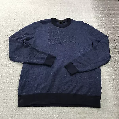 Hugo Boss Sweater Mens Extra Large Blue Navy Wool Preppy Casual Adult • $27.22