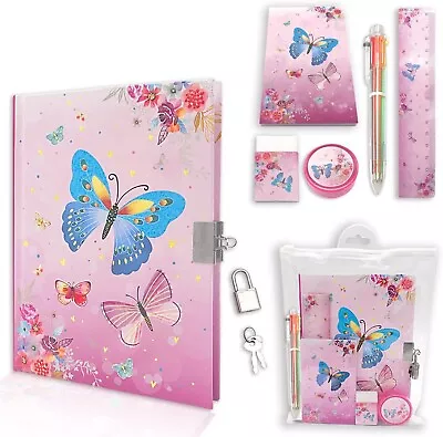 Girls Diary With Lock For Kids Girls Journal School Gift Set With-7.1X5.3 Inche • $22.55