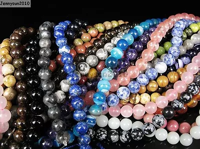 Natural Gemstones 7.5mm ~ 8mm ~ 8.5mm Round Loose Beads 15'' ~ 16'' Pick Stone • $3.57