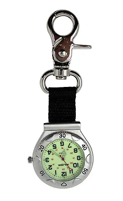 Silver Clip-on Carabiner FOB Watch For Doctors Nurses Paramedics Chefs Sports • £12.49
