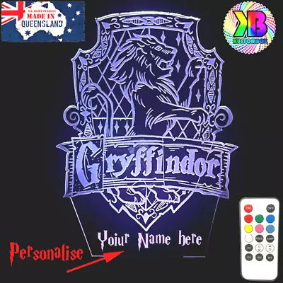Gryffindor Harry Potter Personalised 3D LED BATTERY USB NIGHT LIGHT LAMP +REMOTE • $39.99