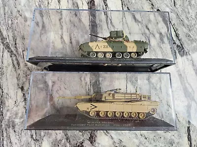 DeAgostini 1:72 Scale M2 Bradley & M1A1HA Abrams Tanks In Crystal Cases • £9