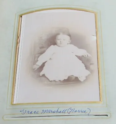 CHILD - Grace Marshall (Norris) - CABINET CARD PHOTO - COSHOCTON OHIO - #3801 • $10.08
