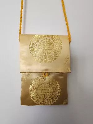 Chinese Ancient Style Crossbody Shoulder Bag Gold Yellow Colour  • $44.99