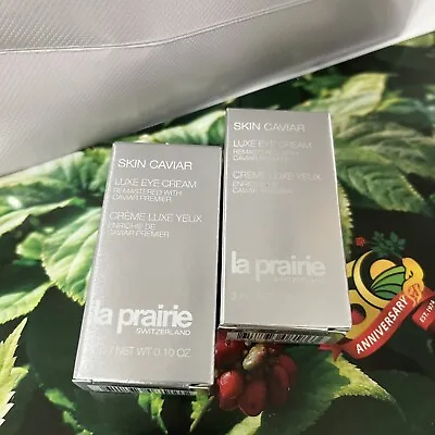 2 X La Prairie Skin Caviar Luxe Eye Cream TRAVEL SIZE: 0.10 Oz/ 3 Ml NEW FRESH • $26.68