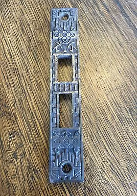 Antique Vintage Reading Windsor Mortice Lock Face Plate Steel Ornate 7  • $38