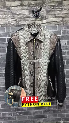 Pre-Sale Black And White Jacket | Genuine Python Skin | Free Belt • $1350
