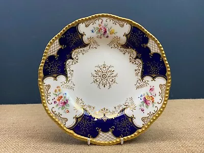 LOVELY ANTIQUE COALPORT COLBALT BLUE & GILT GOLD BATWING CHINA PLATE-23cm-1 • £40