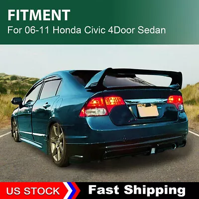 Fashion Black Mugen Style RR Rear Wing Trunk Spoiler For Honda Civic 2006-2011 • $80.59