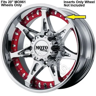 7 New Red 389K20R Moto Metal MO961 20  Wheel Rim Inserts With Screws • $39.95