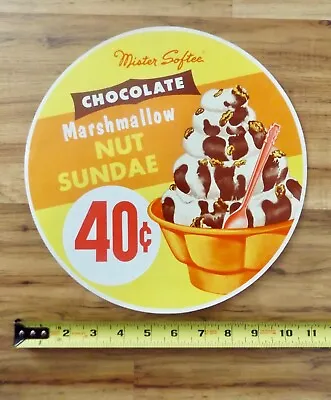 ORIGINAL 1960s MISTER SOFTEE POSTER SUNDAE POP ART ICE CREAM SIGN #2 • $34.99