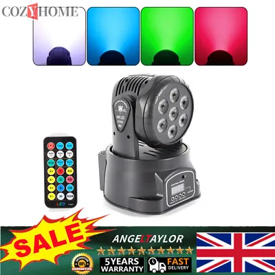 £45 • Buy 105W RGBW 7 LED Moving Head Stage Lighting Lamp DMX512 DJ Bar Disco Party Light