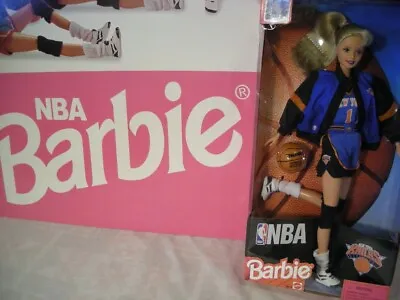 Vintage NBA Barbie - New York Knicks Doll Basketball 1998 Sealed Box (White) • $84.29