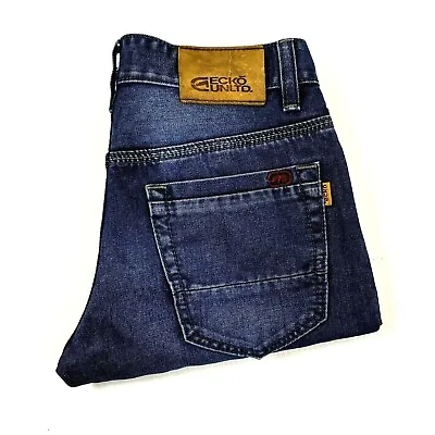 Ecko Unlimited Mens Jeans W28 L27 HEMMED Blue Dark Wash Skinny • £26.06