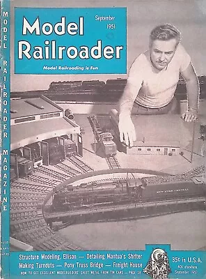 Model Railroader Magazine September 1951 Structure Modeling Ellison Pony Truss • $11.99