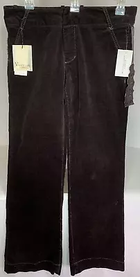 Corduroy Pants Womens 8 Wide Leg Vertigo Paris Dark Brown Soft Stretch NWT Gift • $14.97