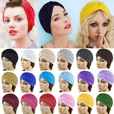 Headband Full Head Cover Turban Head Wrap Hair Loss Chemo Hat Cap Bandana Scarp+ • $1.70