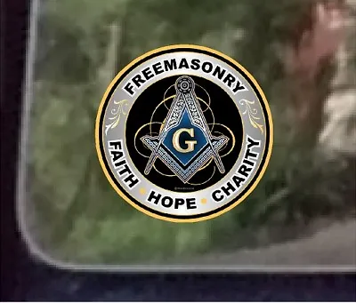 ProSticker 091 (One) 4   Masonic Freemasonry Faith Hope Charity Decal Sticker  • $6.95