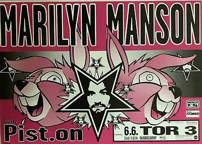 Marilyn Manson W/ Pist.on German Original Tour Promo Poster 24 X 33 • $146.95