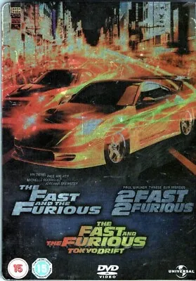 'the Fast And The Furious/fast Furious 2/tokyo Drift' 3 Disc Dvd Steelbook • £4.99