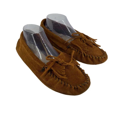 $19.95 • Buy Women's MINNETONKA Size 9 Kilty Soft Sole Suede Moccasin Fringe Flat 102 Kiltie