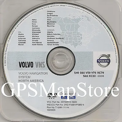 2002 2003 2004 2005 2006 2007 Volvo S40 V50 V70 XC70 Navigation DVD WEST CD Map • $75
