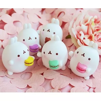 Molang] Sweet Macaron Figure Doll Set (5 PCS) Korea TV Animation Toys • $14