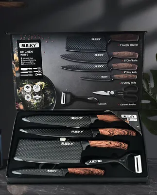 6 Pieces Kitchen Knife Set Everich Chef Knives Stainless Steel Nonstick Scissor • $29.95