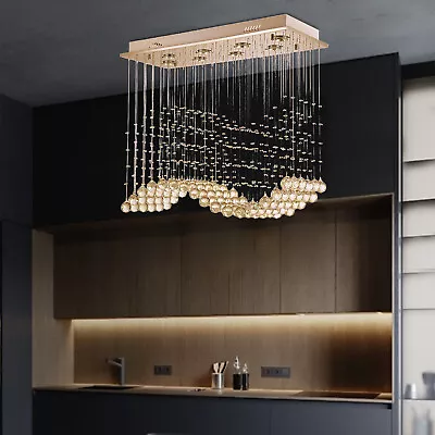 LED Ceiling Light Modern Raindrop Crystal Luxury Chandelier Pendant Lamp Fixture • $113.05