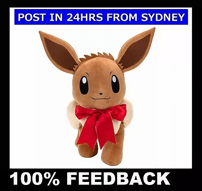 Genuine!! Official POKEMON EEVEE With Red Bow 8  Plush ~ 20cm NEW WITH TAG • $39.90