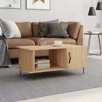 Lechnical Coffee Table Sonoma Oak 90x50x40  Engineered WoodModern Coffee N6S4 • £48.99