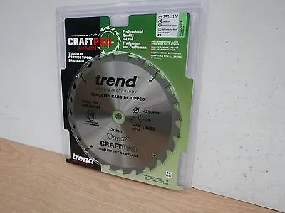 Trend 250mm 24t Tct Table Mitre Saw Blade Csb/25024 Dewalt Bosch Makita Etc • £21.39