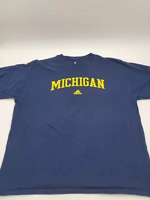 Michigan University Shirt Mens XLarge Blue Adidas Sports..#6295 • $6