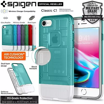 $29.99 • Buy Genuine SPIGEN Classic C1 Dual Layer Air Cushion Cover For Apple IPhone 8/7 Case
