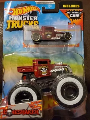 Hot Wheels Monster Trucks  BONE SHAKER TRUCK & BONE SHAKER CAR  2 PACK NEW!! • $9.99
