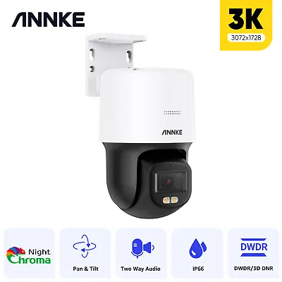 ANNKE PoE 3K Pan & Tilt CCTV Security IP Camera Color Night Vision Two-Way Audio • £79.99