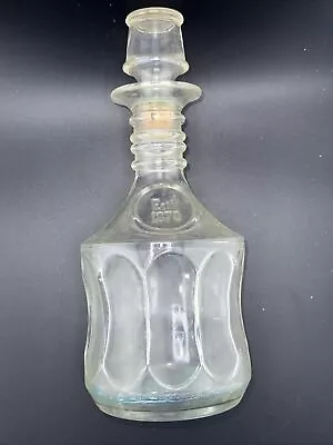 Vintage Clear Pressed Glass Whiskey Decanter Est. 1870 • $9