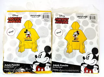 Disney Mickey And Minnie Mouse Adult Vinyl Rain Poncho Set Of 2 One Size Fit All • $16.95