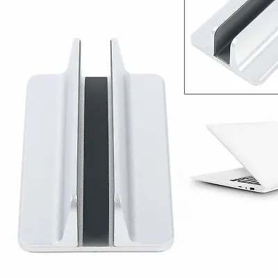 Aluminum Vertical Laptop Stand For Macbook Air Pro Desktop Holder Bracket Silver • £13