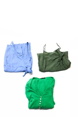 Zara Womens Ribbed Knit Shift Shirt Tank Dresses Green Blue Medium Large Lot 3 • $42.69