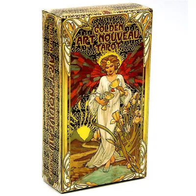 Golden Art Nouveau Tarot 78 Tarot Cards Deck English Version Divination Games • £7.09