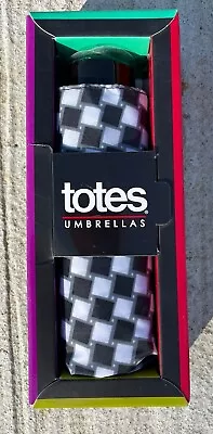 TOTES Never Wet Micro Mini Purse Manual Umbrella 38  Arc Checkered Print Car • $18